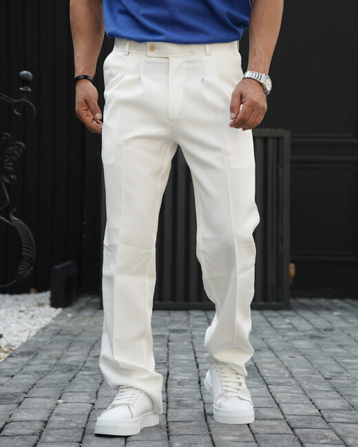 IMG_2400.jpeg شلوار نیم بگ مازراتی سفید - Image 1