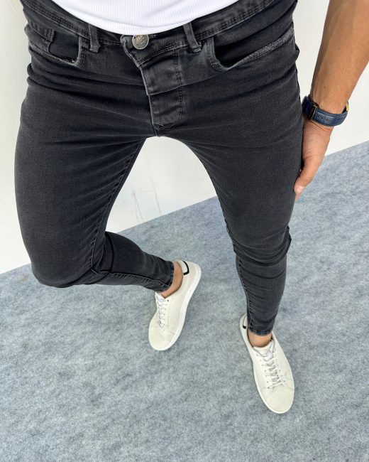 IMG_7778.jpeg شلوار اسکینی ذغالی ساده1455/1 - Image 1