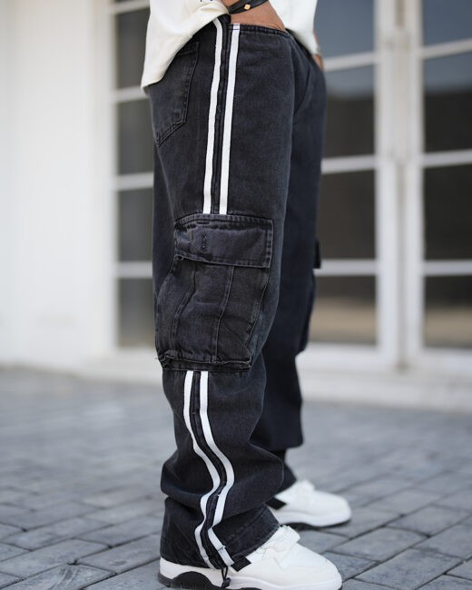 IMG_9990.jpeg شلوار کارگو جین بغل نوار - Image 1