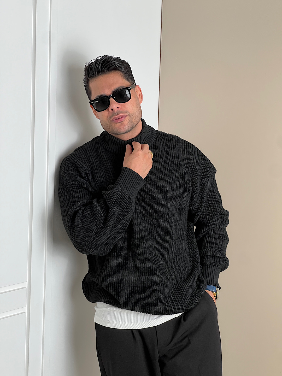 IMG_3039 بافت قواره باکسی یقه 5سانت - Image 1