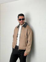 کاپشن مردانه سوییت یقه چرم mc - Image 4