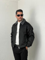 کاپشن مردانه سوییت یقه چرم mc