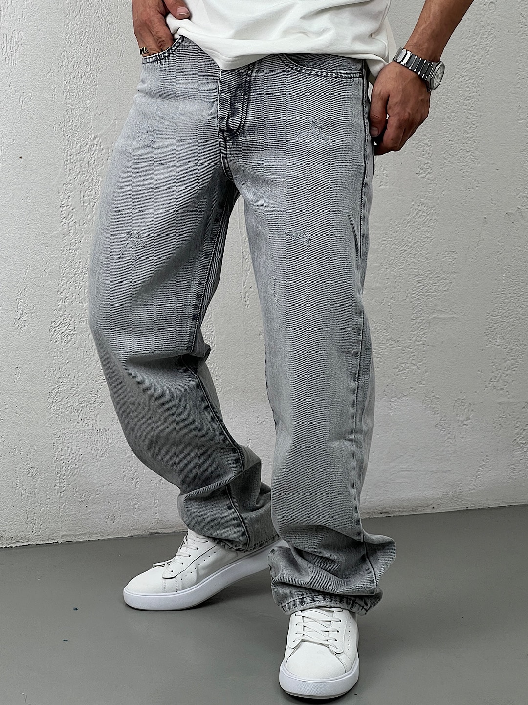 IMG_8621 شلوار جین مردانه نیم بگ4099-7 - Image 1