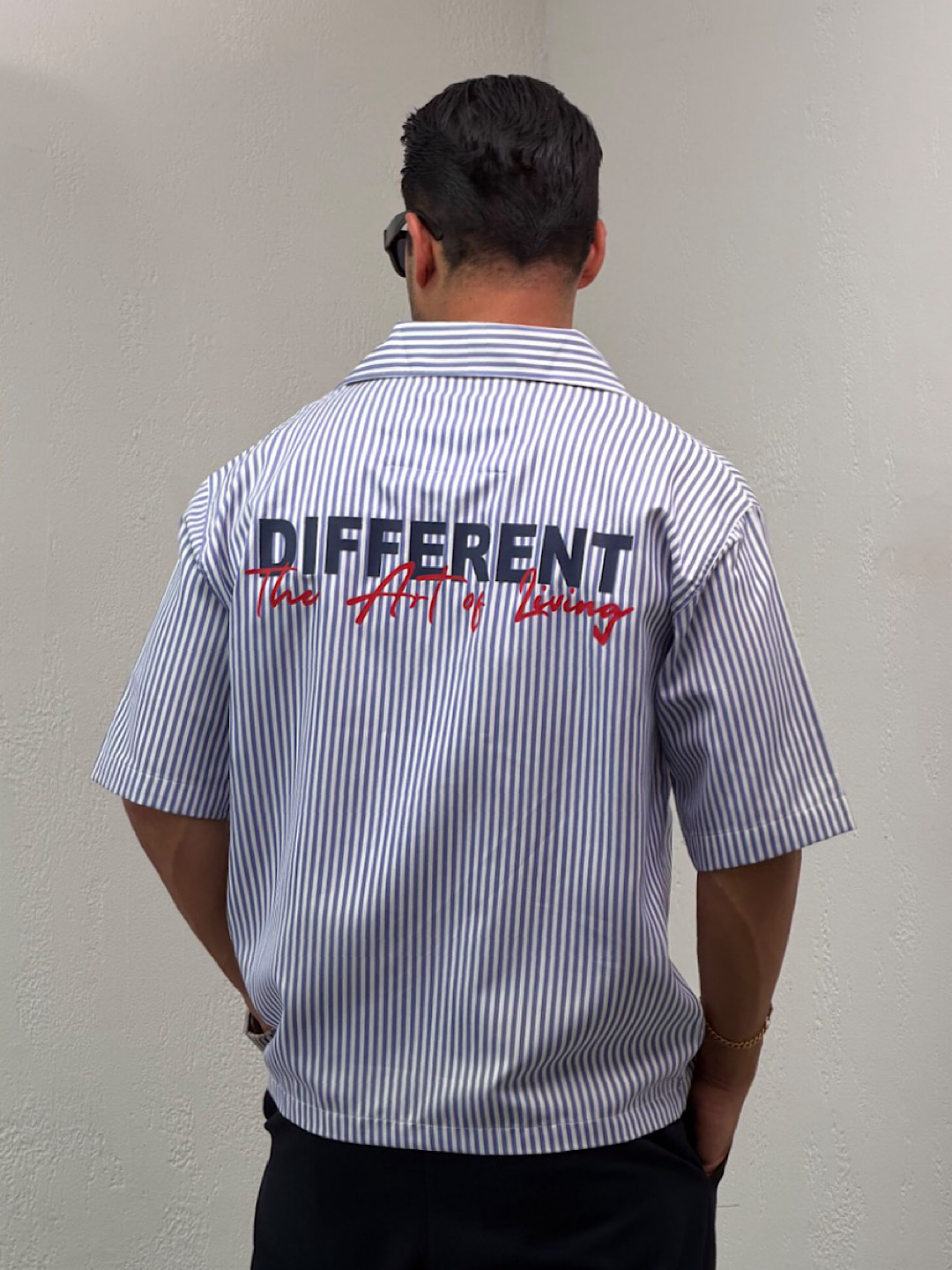 IMG_4163 پیراهن مردانه راه راه باکسیDIFFERENT - Image 1
